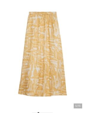 Banana Republic Yellow Brushstroke Maxi Skirt